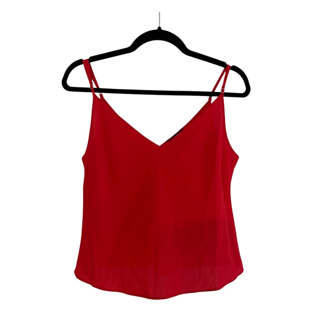 J.Crew Camisole Top Red M Womens V-Neck Adjustable Straps Cami